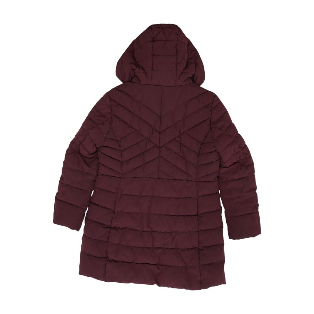 Maroon Solid Puffer Puffer Jacket
