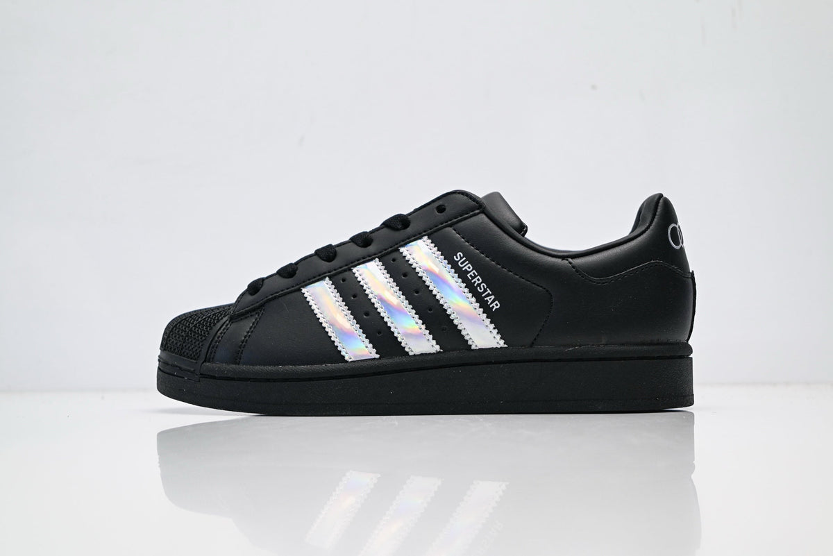 adidas Originals Superstar Black Iridescent Holographic 3‑Stripes Shell Toe Sneaker