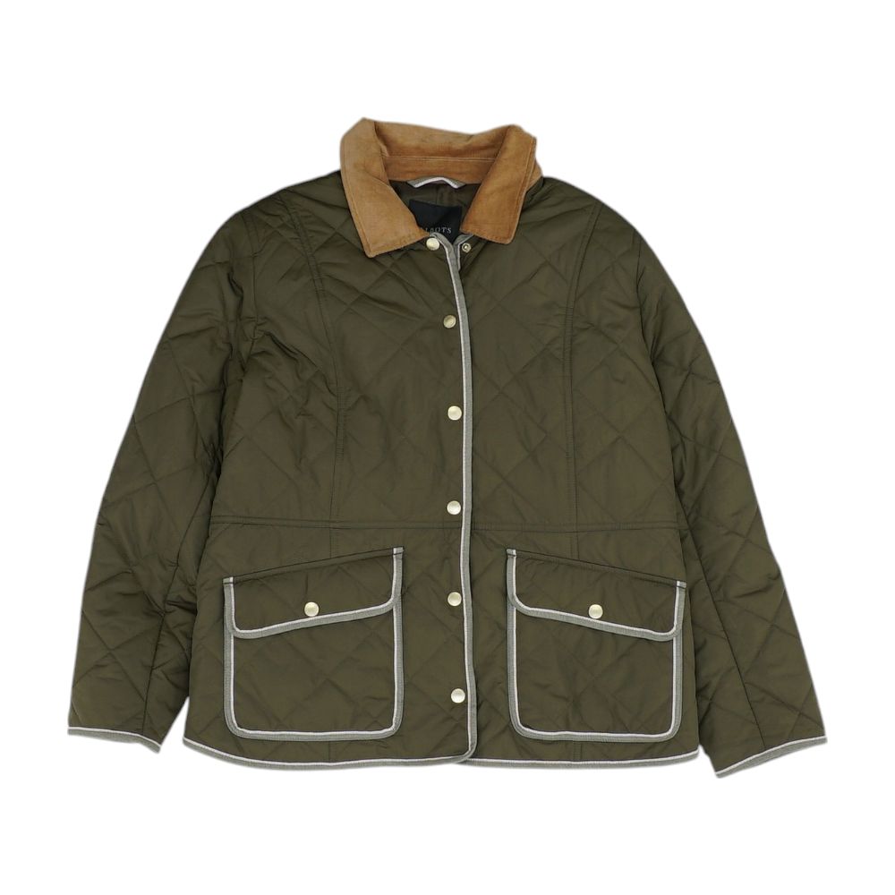 Green Embroidery Detail Puffer Jacket