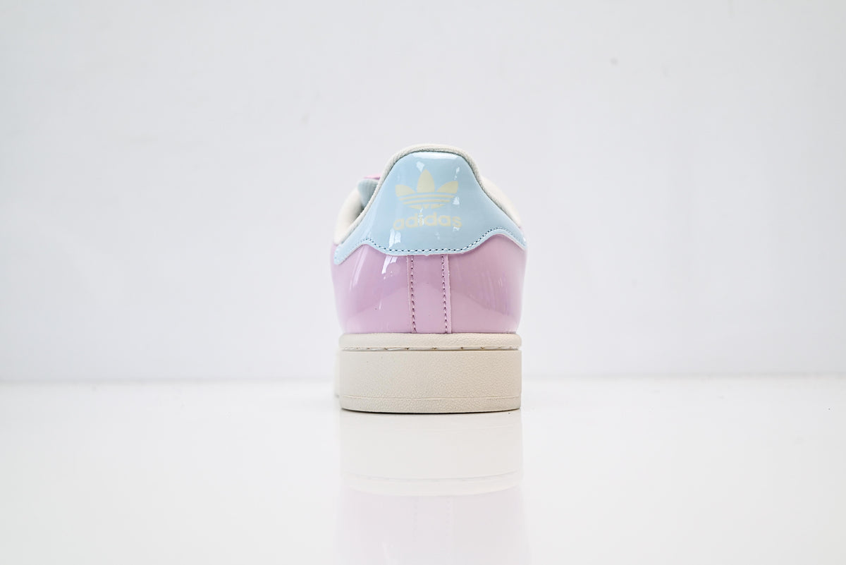 adidas Originals Superstar – Lilac Pink Patent & Baby Blue Heel with Off-White 3-Stripes Shell Toe