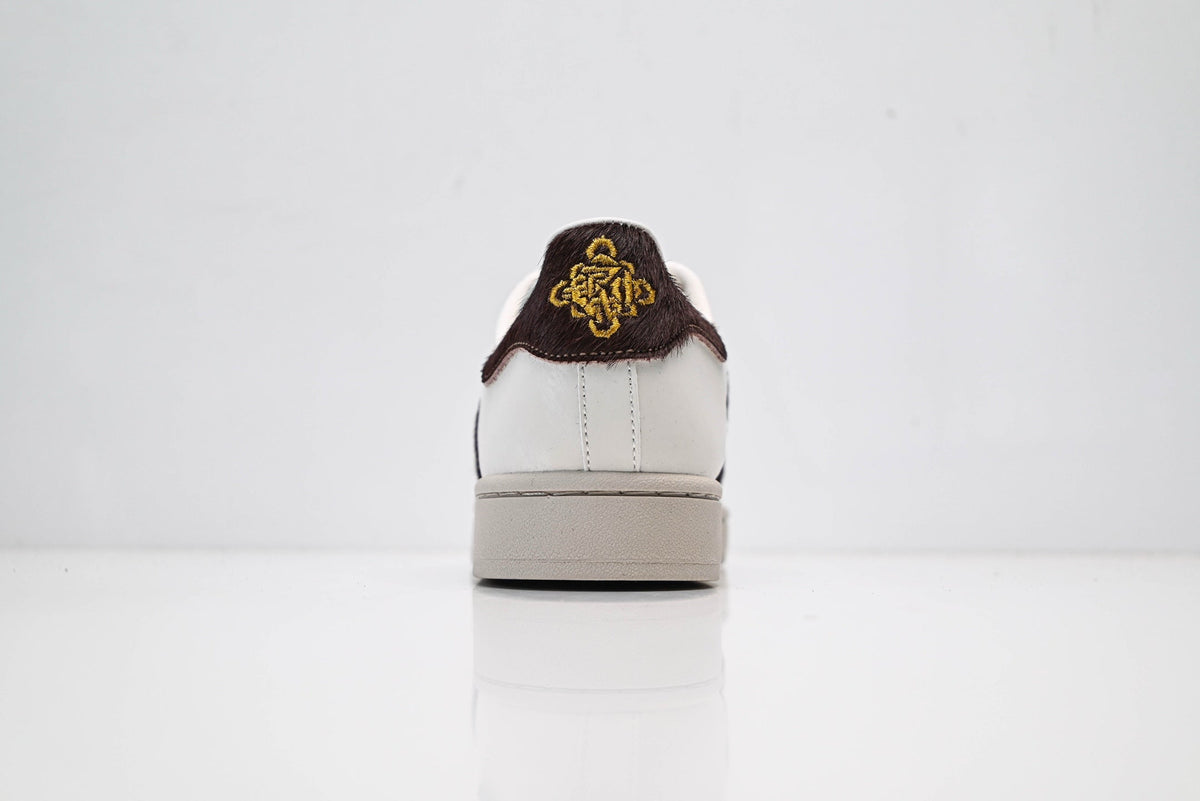 adidas Originals Superstar – Off-White & Brown Horsehair Upper with Red Accent & White Shell Toe