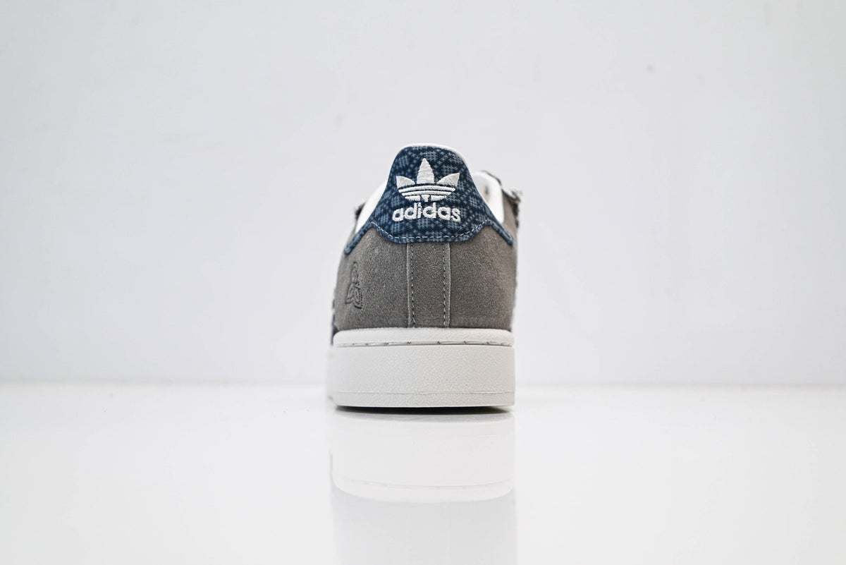 adidas Originals Superstar – Grey Suede with Multi-Color Webbing & White Shell Toe