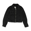 Black Solid Denim Jacket