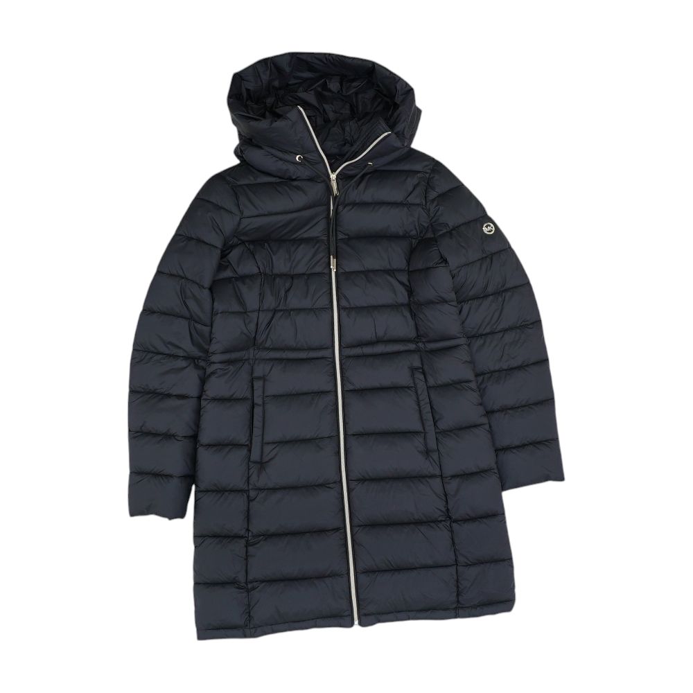 Black Solid Puffer Coat