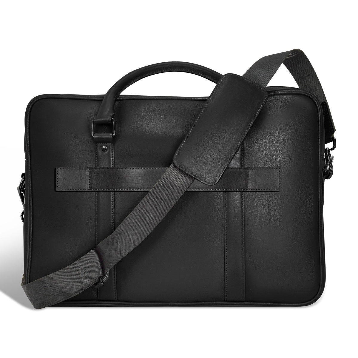 Onyx / Leather Slim Briefcase *Drop Ship*