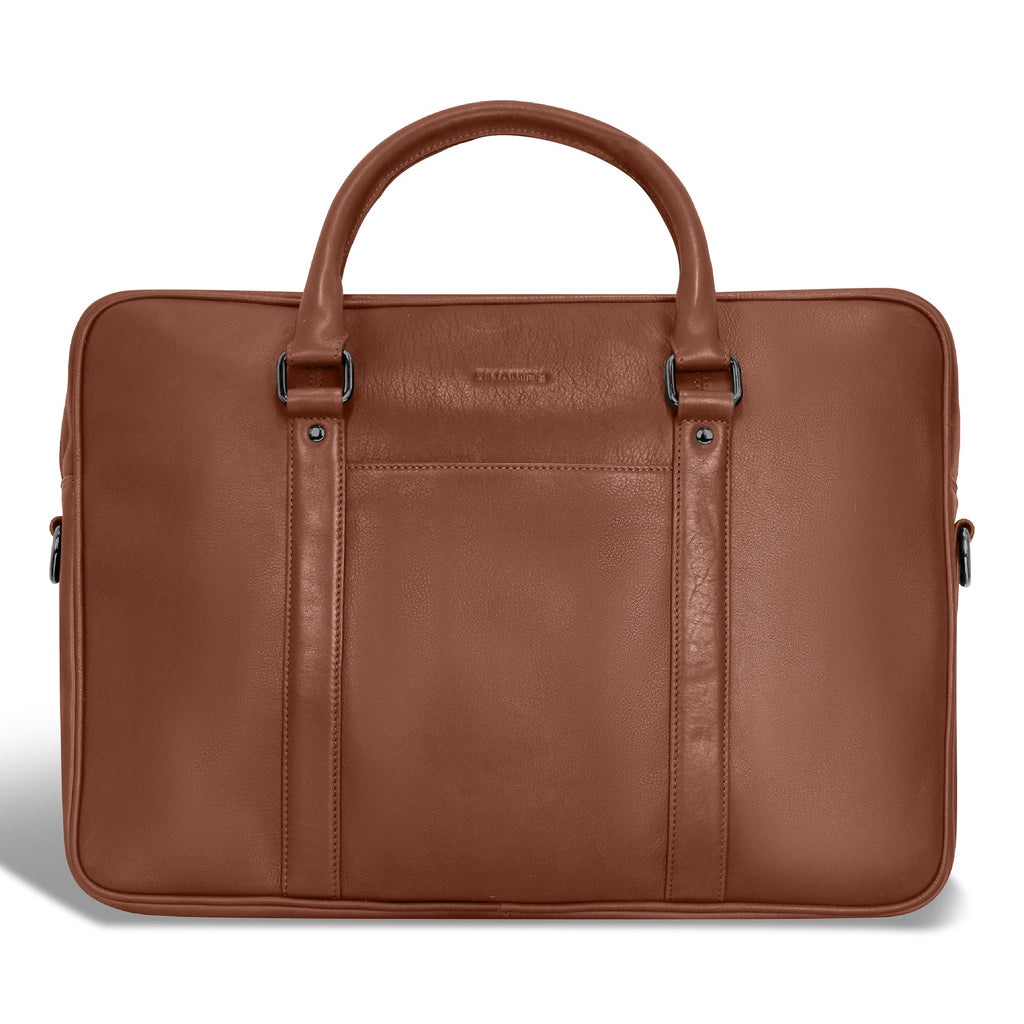 Onyx / Leather Slim Briefcase *Drop Ship*