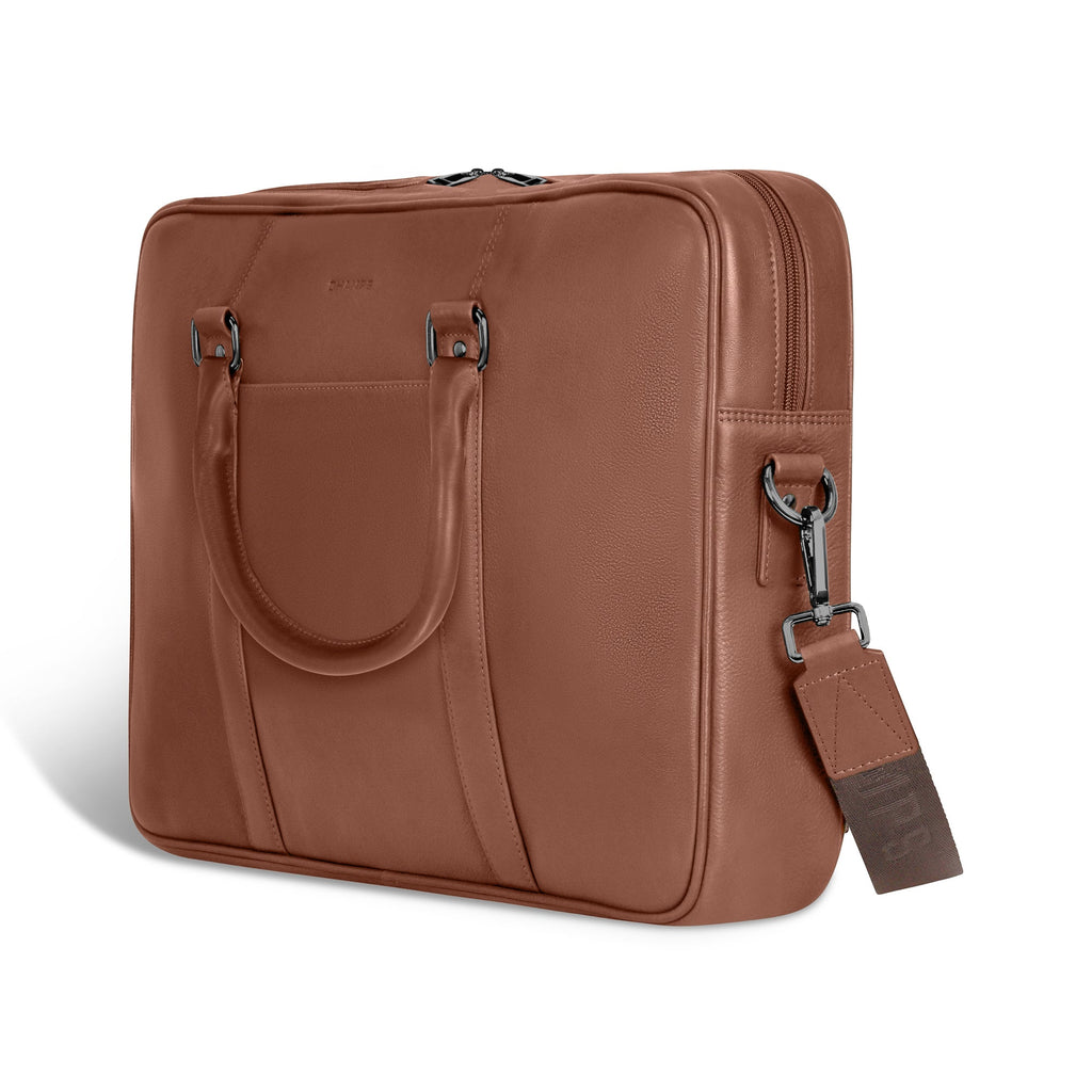 Onyx / Leather Slim Briefcase *Drop Ship*
