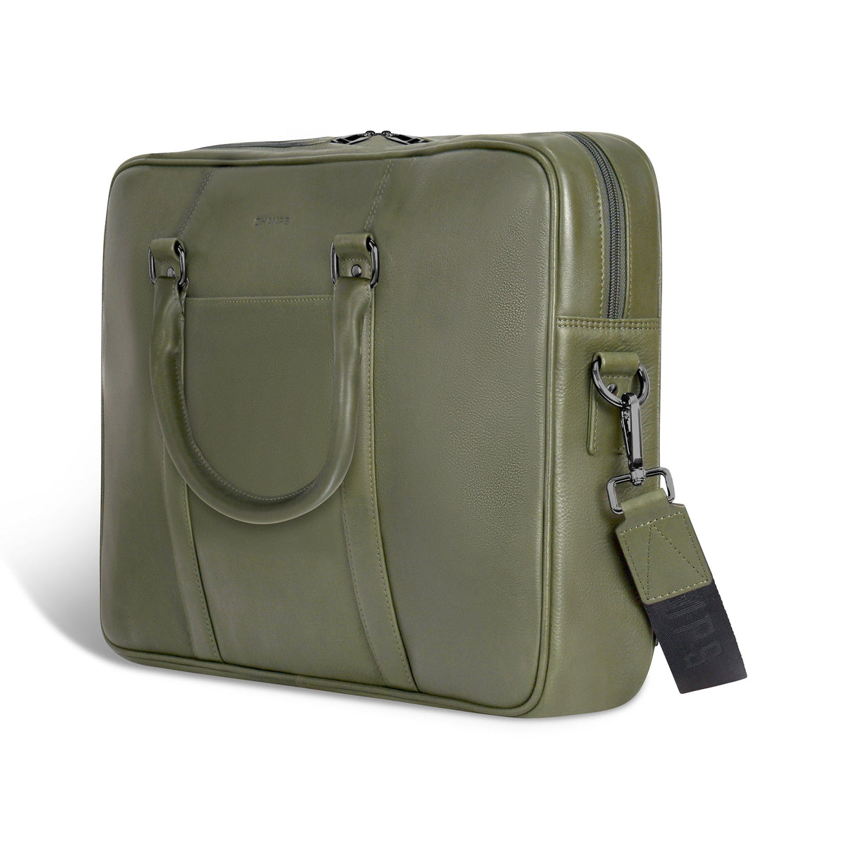 Onyx / Leather Slim Briefcase *Drop Ship*