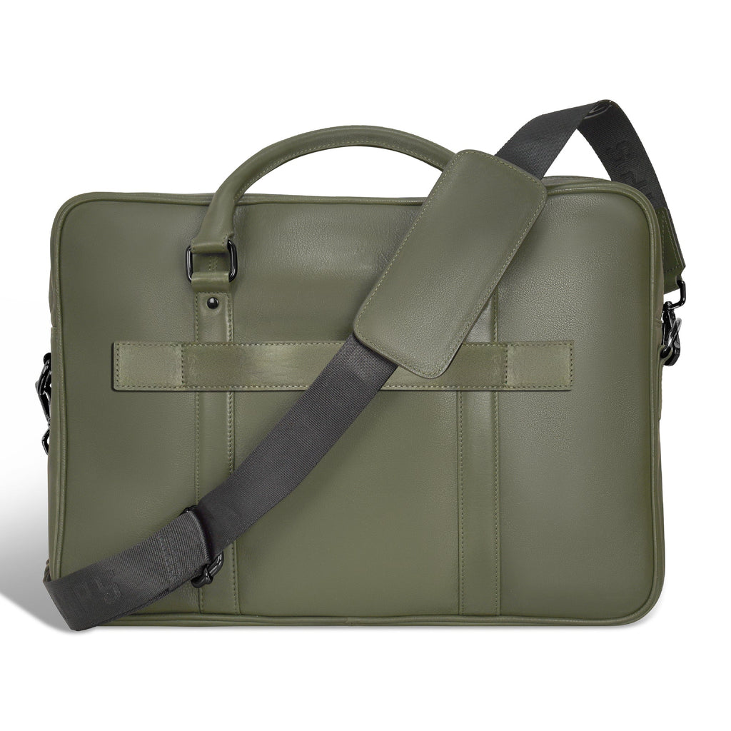 Onyx / Leather Slim Briefcase *Drop Ship*