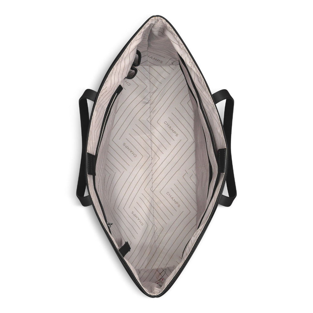 Onyx / Leather Open Tote *Drop Ship*