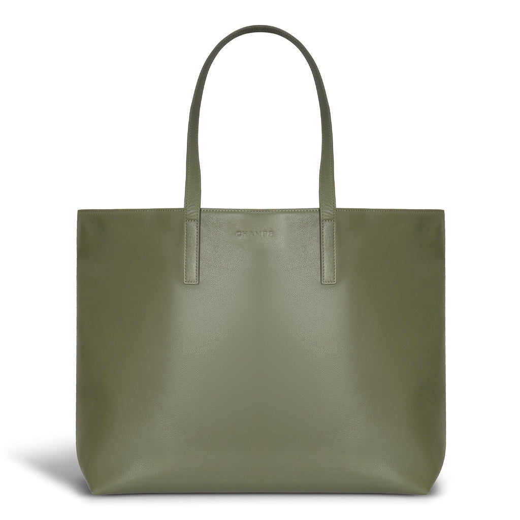 Onyx / Leather Open Tote *Drop Ship*