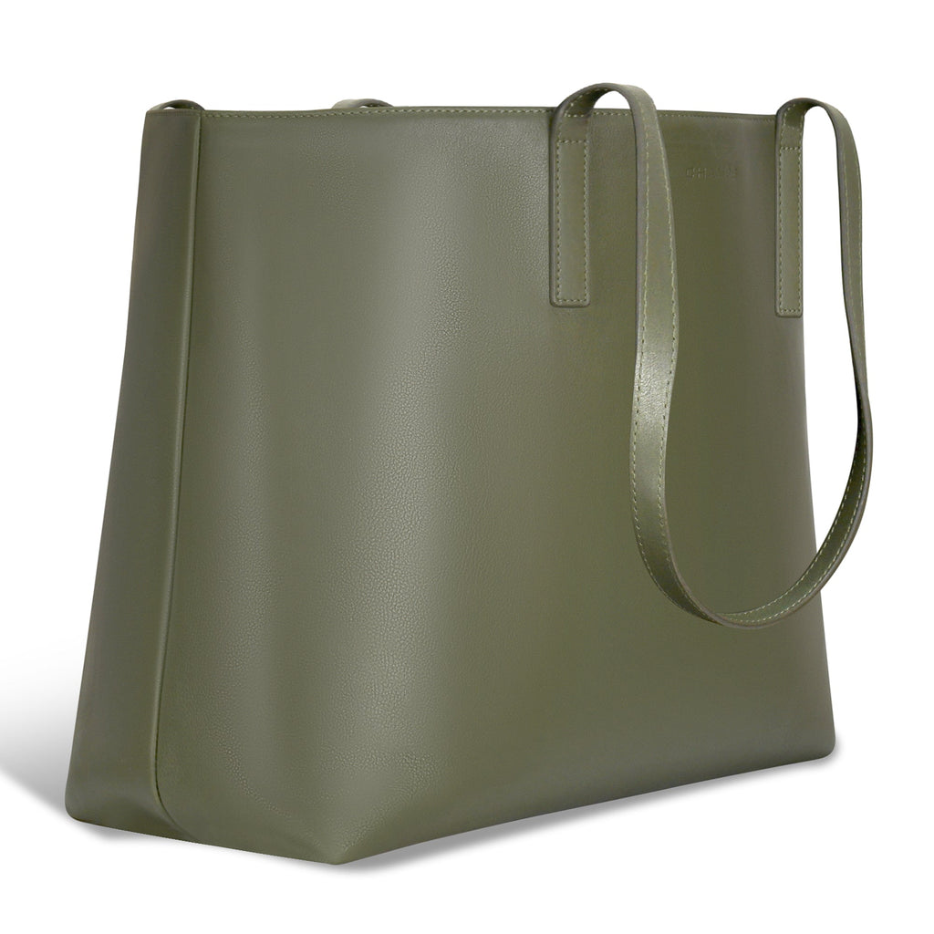Onyx / Leather Open Tote *Drop Ship*